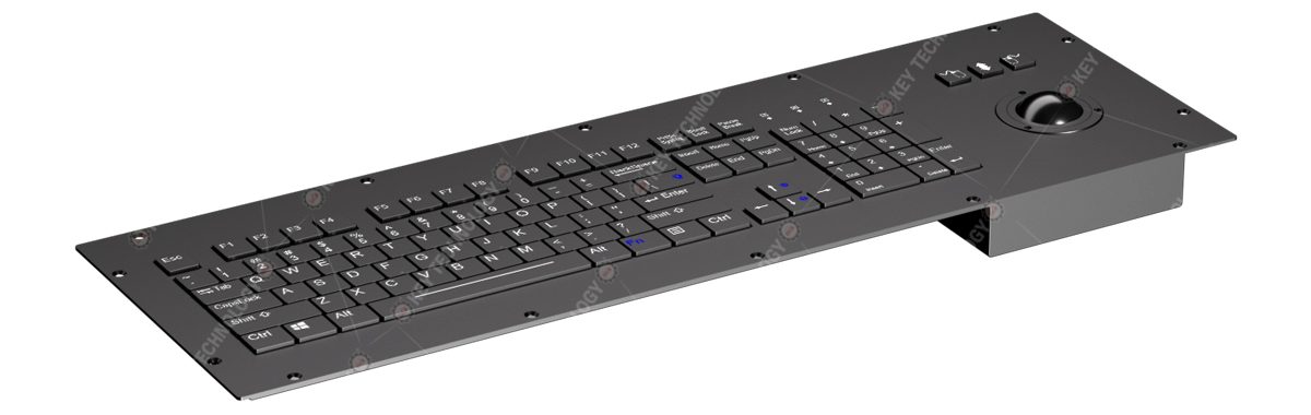 K-TEK-V530-38-MTB-AVR-KP-FN-SC-BL-BT черная промышленная клавиатура с трекболом 38