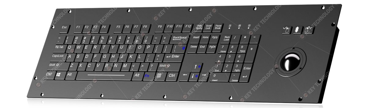 K-TEK-V530-38-MTB-AVR-KP-FN-SC-BL-BT черная промышленная клавиатура с трекболом 38