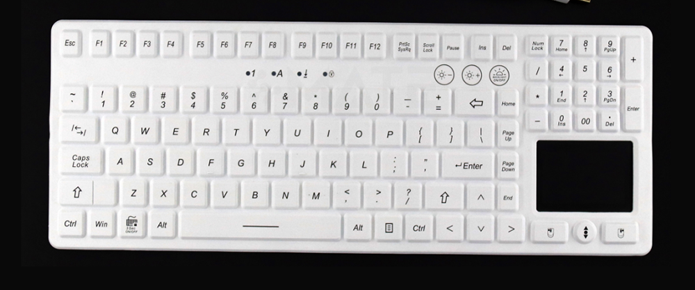 MKB-108-PL герметичная силиконовая клавиатура с TouchPad и NumPad