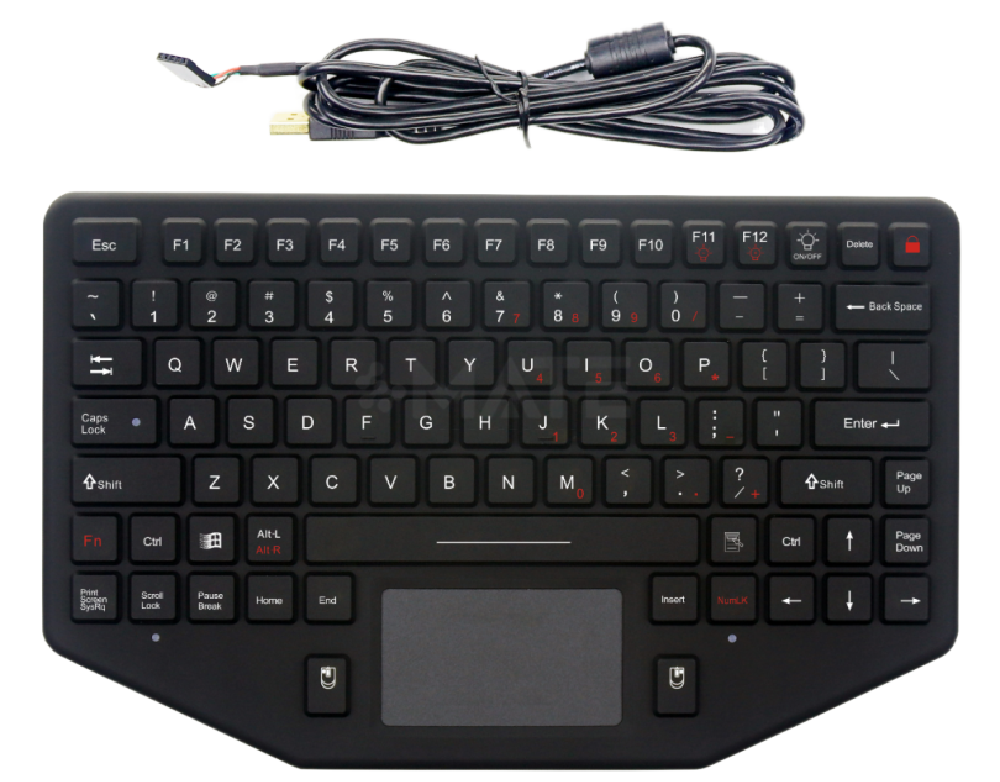 MKB-89-PL-V4 промышленная силиконовая клавиатура IP68 с тачпадом и подсветкой