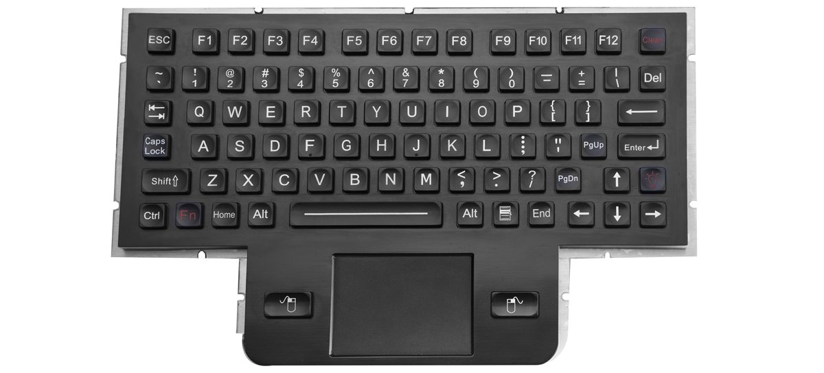 K-TEK-M255TP-FN-BL-BT-IL-DWP промышленная морская клавиатура из нержавеющей стали с тачпадом IP65