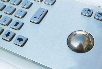 KB001 промышленная клавиатура из нержавеющей стали с трекболом 38мм