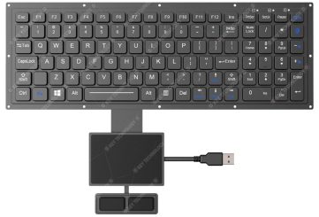 K-TEK-M340KP-FN-BL-FC-KC+TP85-DML+2K-FC промышленная клавиатура IP67 с тачпадом, подсветкой и USB